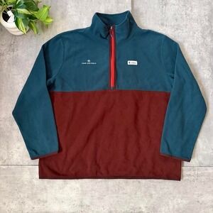 Cotopaxi blue and burgundy color-blocked fleece pullover size xxl